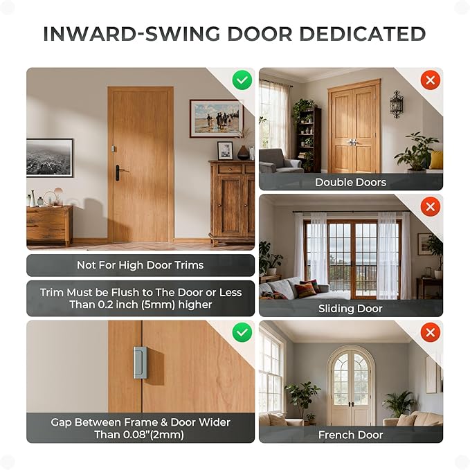 5Pack Home Security Door Reinforcement Lock, Childproof Safety Door Lock Latch - Image 5