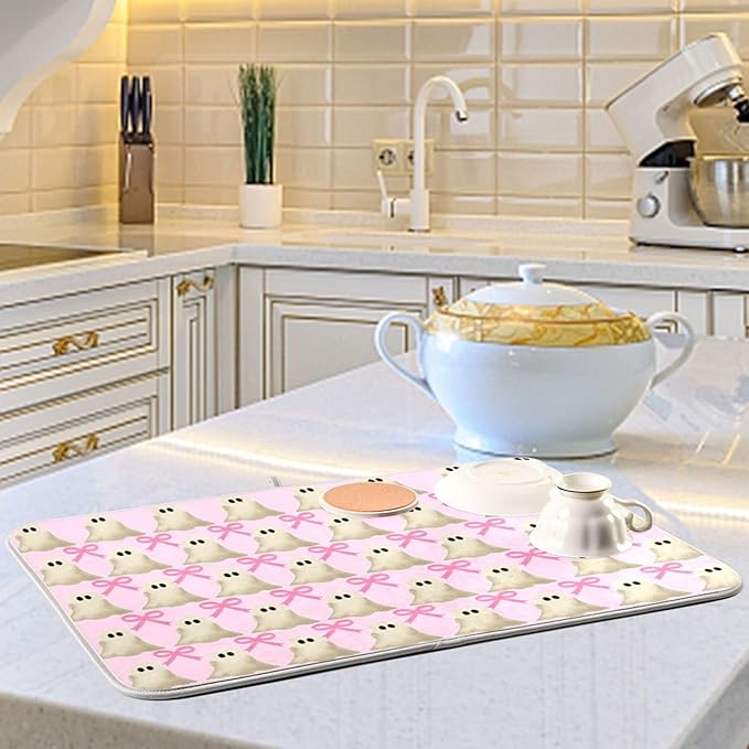 Halloween Ghost Bow Dish Drying Mat - Image 6