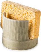 Kitchen Sponge Holder, Ceramics Sponge Dish Rack Sink Scrub Caddy by LAUCHUH