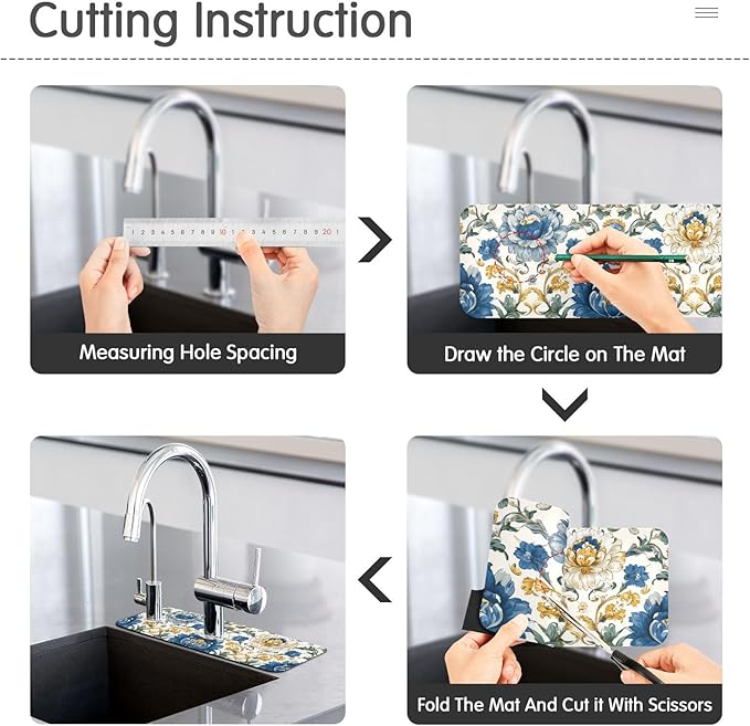 Kitchen Sink Splash Guard 1 PC 14.7 Inch Sink Faucet Mat Splash Guard - Image 4