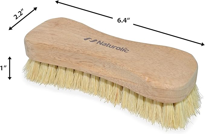 All-Natural Wooden Scrub Brush Set | Wooden Handle | Tampico and Palmyra - Image 3