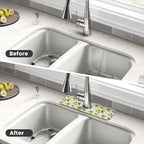 Yellow Lemon Green Leaves Kitchen Sink Splash Guard Faucet Mat Super Absorbent - Image 4