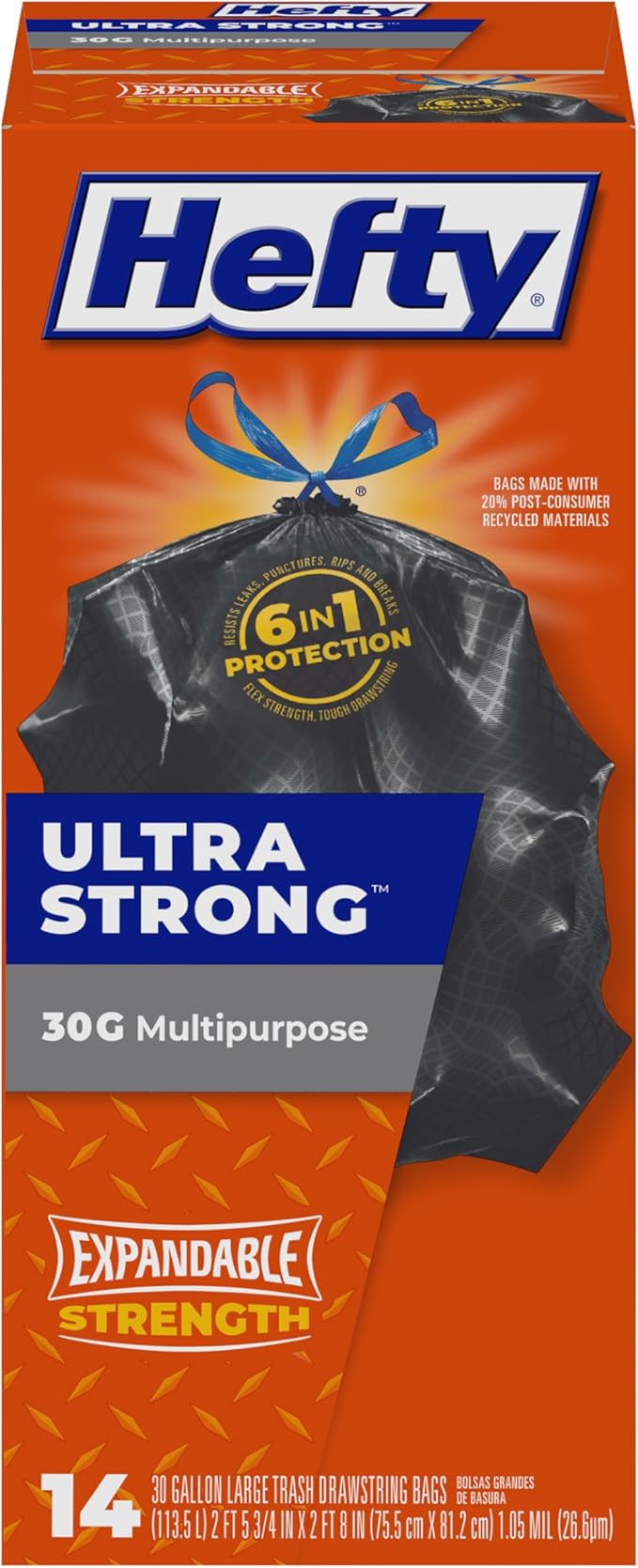 Hefty Strong Large Trash Bags, 30 Gallon by Hefty