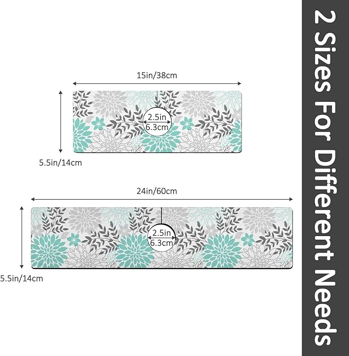 24" X 5.5" Kitchen Sink Splash Guard Faucet Mat Flora Super Absorbent Fast - Image 2