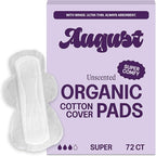 August Super Cotton Menstrual Pads, Hypoallergenic Sanitary Napkins by August