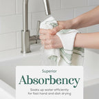 MosJos Kitchen Towels, Cotton Hand Towels White & Turquoise Mini Weaved - Image 7
