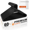 HOUSE DAY Black Plastic Hangers 60 Pack & Medium Mesh Laundry Bags 3 Pack by HOUSEDAY