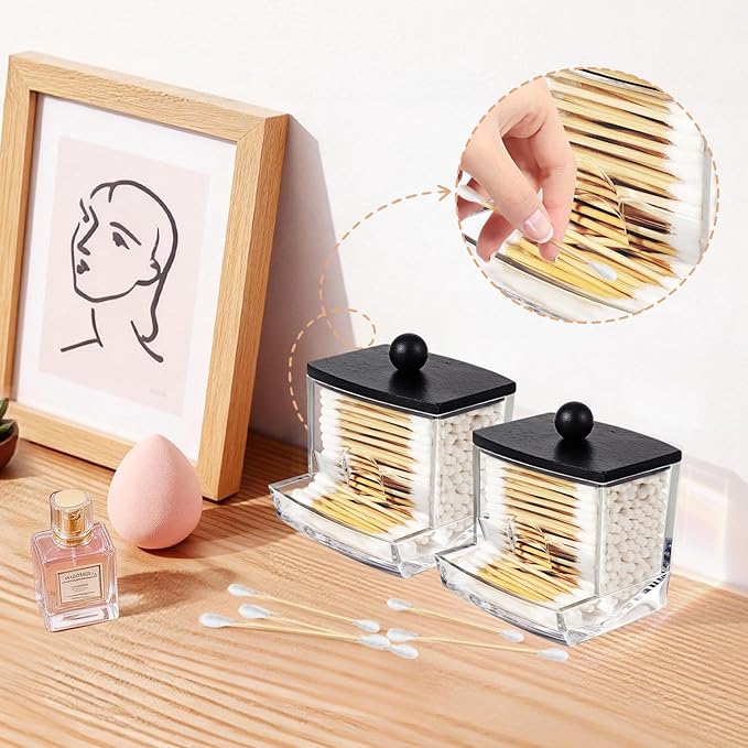 SheeChung 10 Oz Acrylic Qtip Holder Dispenser - Image 3