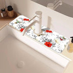 Poppy Wildflower Nightingale Sink Faucet Absorbing Mat Sink Splash Guard Faucet - Image 2