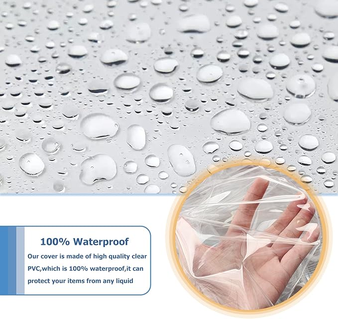 Waterproof Shelf Cover,Durable Dustproof Storage Wire Rack Covers,Outdoor Shelving Covers for Wire Shelves with Zipper 60''x24''x72'',Clear - Image 4