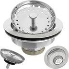 Kitchen Sink Drain 3-1/2 Inch Brushed Stainless Steel Sink Drain Strainer by Exakey