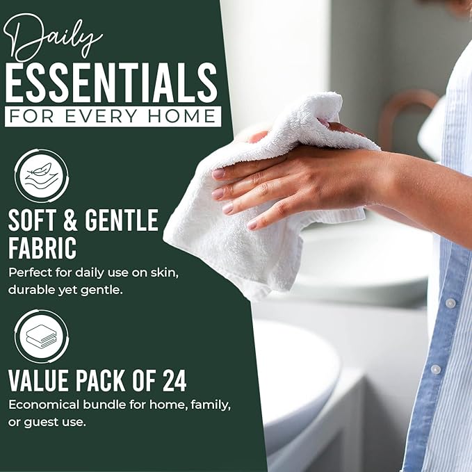 DAN RIVER 24 Pack Wash Cloths for Showering - Image 3