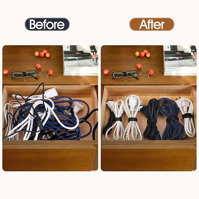 200PCS Reusable Cable Ties Wire Ties Cord Organizer Cable Organizer Adjustable - Image 5