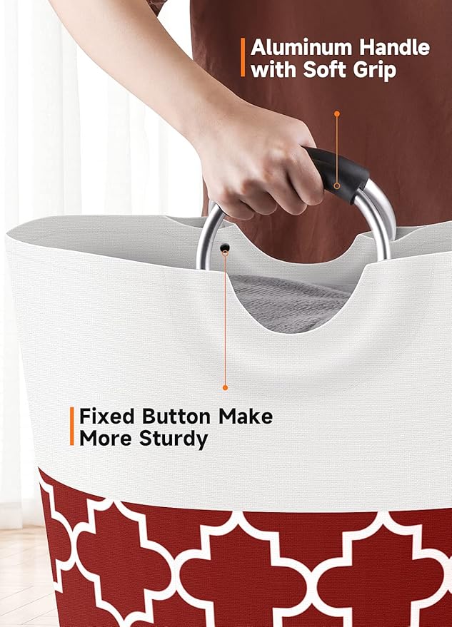 Large Laundry Basket Laundry Hamper Bag Washing Bin Clothes Bag Collapsible Tall - Image 4