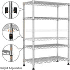 Xcity Storage Shelves, 4 Tier Heavy Duty Metal Shelving Unit, 1600 LBS Capacity Adjustable Steel Wire Shelf Organizer for Pantry, Kitchen, Garage, 14" D x 36" W x 54" H, Chrome - Image 4