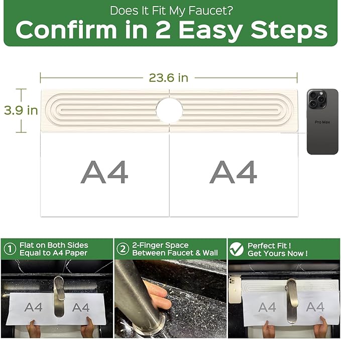 23.6 Inch Stone Faucet Mat for Kitchen Sink Splash Guard - Image 2