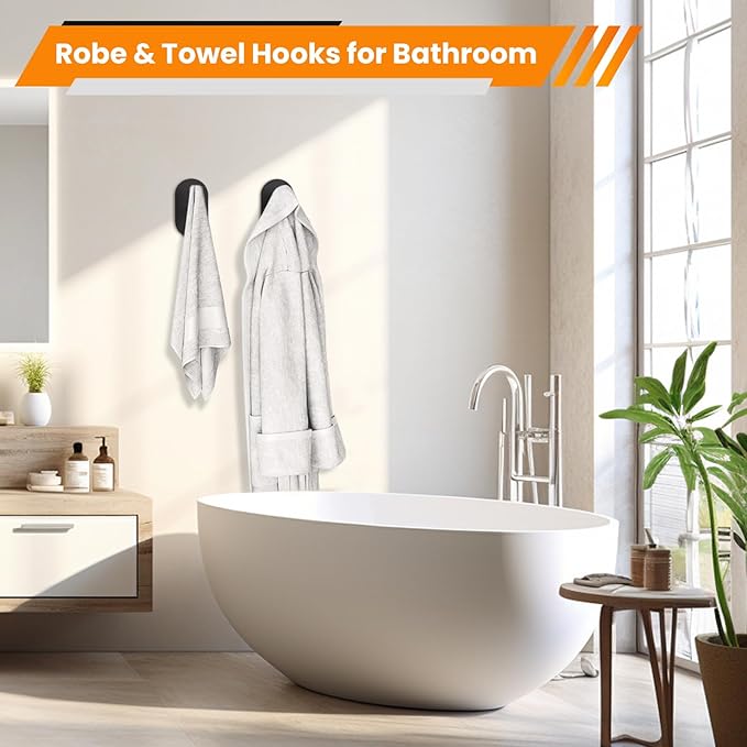 Black Adhesive Hooks Heavy Duty, Wall Hooks - Image 5