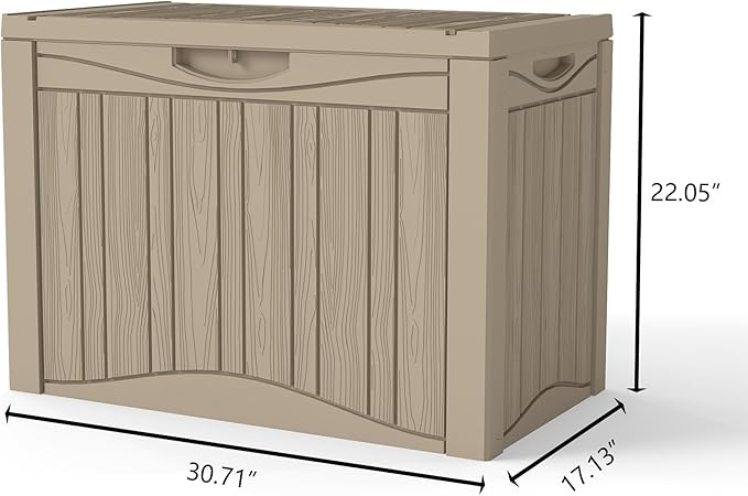 TARKARI 50 Gallon Lockable Resin Deck Box, Waterproof & UV-Resistant Outdoor Storage Box for Outdoor Cushion Storage, Garden Tools & Pool Accessories Storage, Gray - Image 2