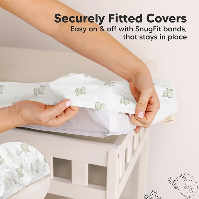 2-Pack Waterproof Changing Pad Covers Boy, Girl – 32x16 Soft Cotton Baby - Image 6