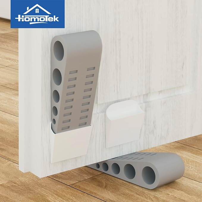HOMOTEK 4 Pack Wedge Rubber Door Stops Door Chucks Stoppers Wall Protector - Image 7