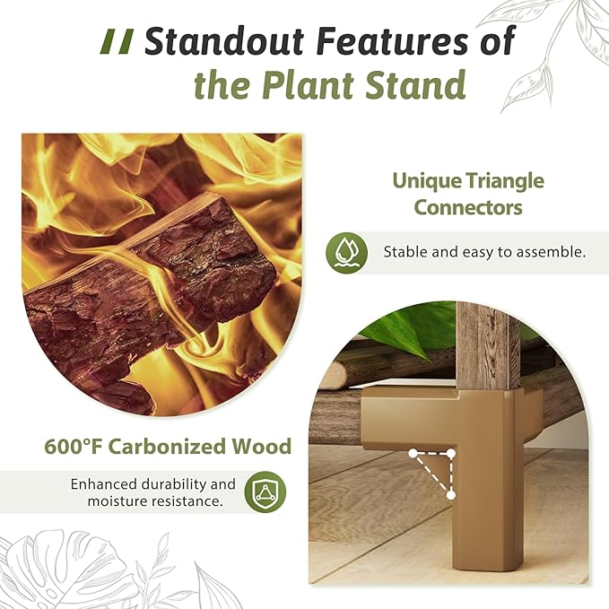 Plant Stand Indoor Outdoor 63" Tall Plant Shelf for Plants 14-Tier Large Plant Sheves for Living Room Heavy Duty Plant Rack Garden Balcony Patio Hanging Planter - Image 4
