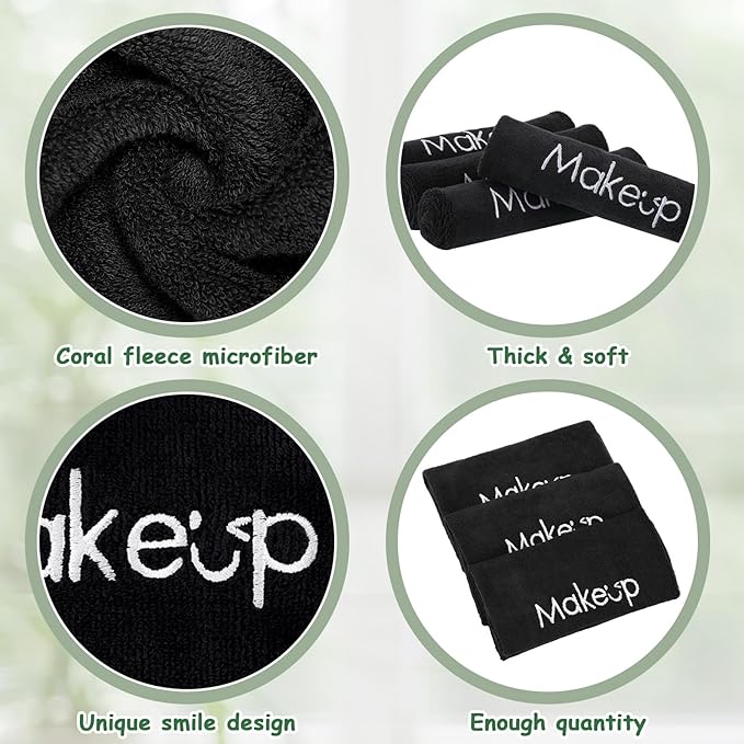 Shimeyao 20 Pack Makeup Towels Black Makeup Washcloths - Image 3