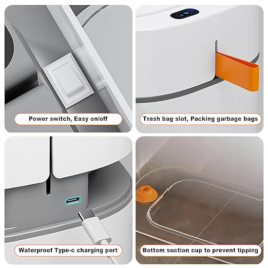 MOPUP Bathroom Trash Can, Automatic Bagging Garbage Can, 3.5 Gallon Slim Smart - Image 6