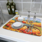Thanksgiving Autumn Harvest Pumpkin Dish Drying Mat - Image 6