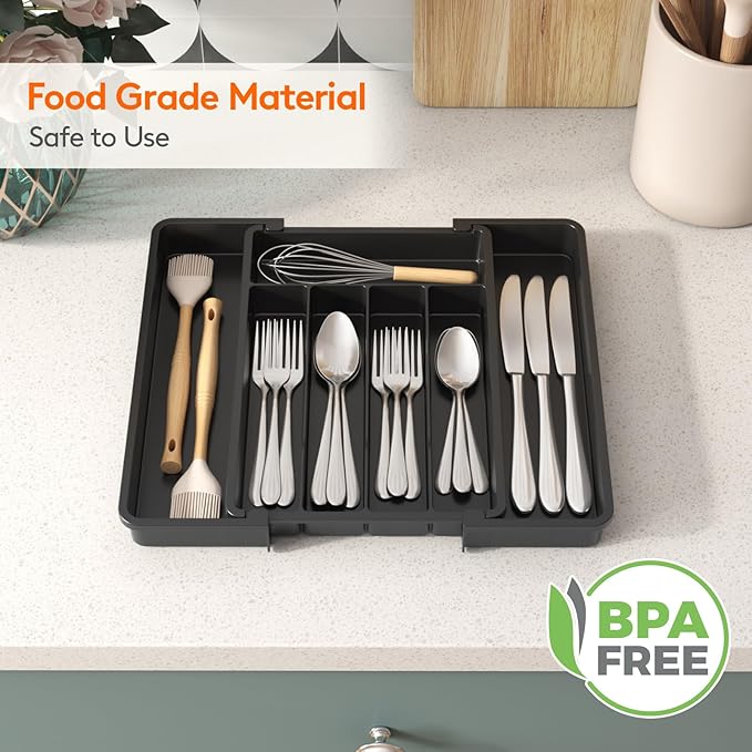 Lifewit Silverware Drawer Organizer, Expandable Utensil Tray - Image 6