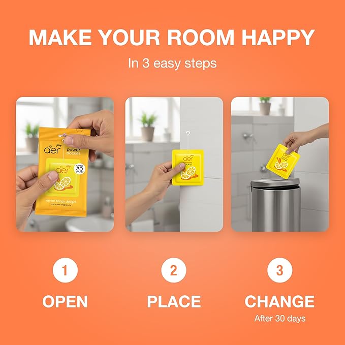 Godrej Ezee Aer Power Pocket Bright Tangy Delight Bathroom Fragrance 10 g - Image 8