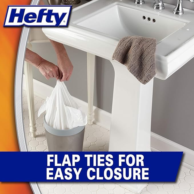 Hefty Small Garbage Bags, Flap Tie, Lavender & Sweet Vanilla Scent, 4 Gallon - Image 6