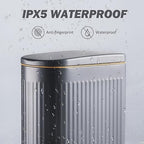 Slim Bathroom Trash Can with Soft Close Lid Stainless Steel Garbage Can Step - Image 5
