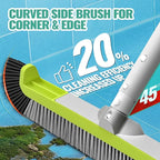 18" Pool Brush Head for Cleaning Swimming Pool Walls, Curved Ends - Image 3