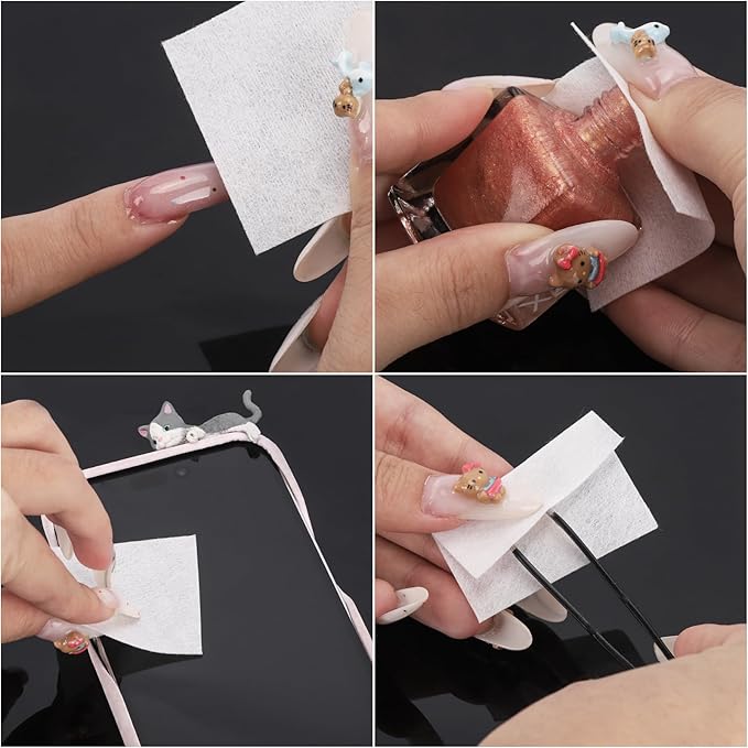 650 Pcs Lint Free Nail Wipes 2" x 2" Nail Polish Removers Cotton Pads and 20 - Image 7