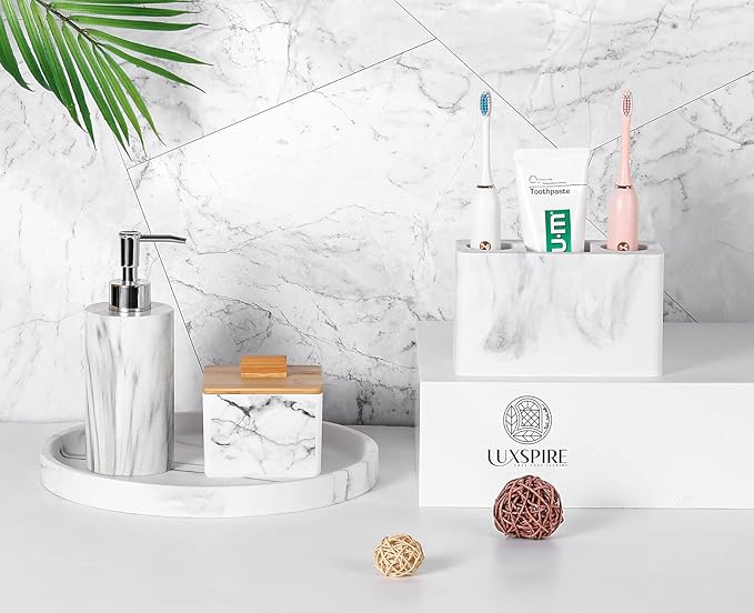 Luxspire Toothbrush Holder, 3 Slots Electric Toothbrush and Toothpaste Holder - Image 7