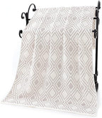 Pidada Bath Hand Towel Set of 3 Diamond Pattern 100% Cotton Absorbent Soft - Image 7