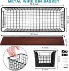 4 Set Portable Metal Farmhouse Wall Decor Storage Organizer Basket Bin - Image 4