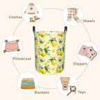 Lemon Yellow Laundry Basket, Waterproof Foldable Laundry Hamper, Dirty Clothes - Image 7