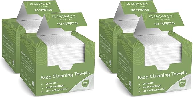 PLANTIFIQUE Disposable Face Towels XL 10"x12" by Plantifique