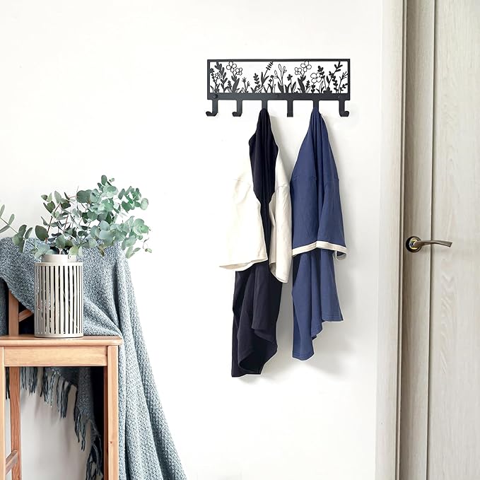Floral Wall Mounted Coat Rack - Image 4