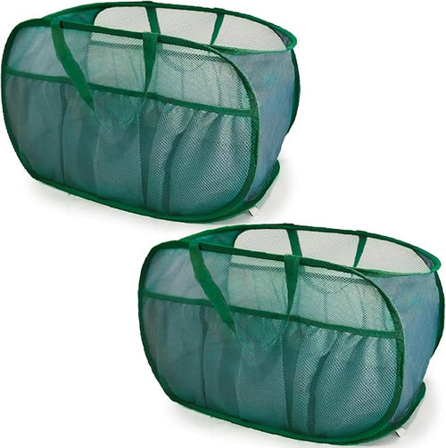 2 Pack Collapsible Laundry Baskets, Upgrade Pop Up Laundry Hamper by BATTOO