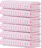 Kitinjoy Cotton 6 Pack Terry Kitchen Towels, 16 x 25 Inches Super Soft and by Kitinjoy