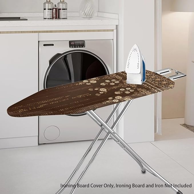 Grey Flower Print Ironing Board Cover and Pad Full Size Iron Board Cover Home - Image 2