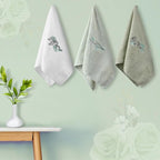 Abstract Botanical Hand Towels Boho Sage Green Botanical Bathroom Decor 14x29 - Image 4