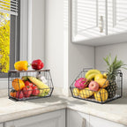 2 Tier Stackable Wall Mounted Hanging Basket, Fruit Basket - Image 6