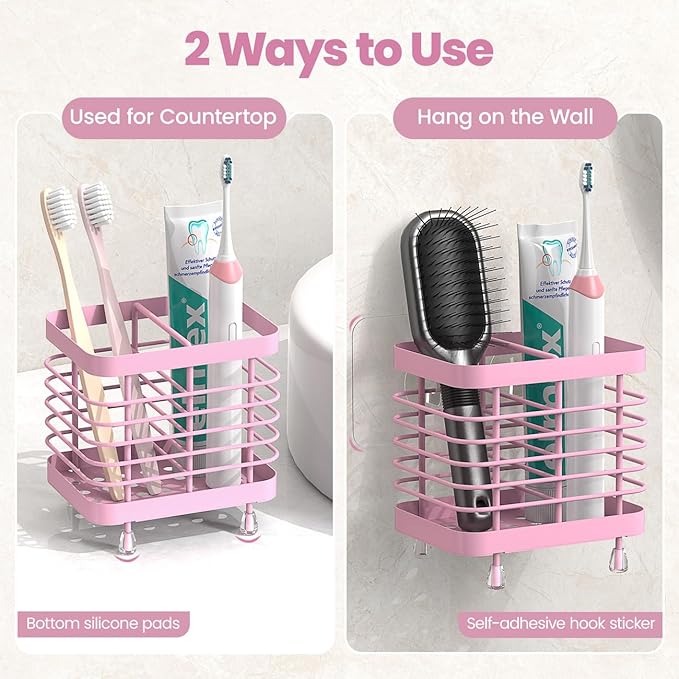 Luxspire Toothbrush Holders for Bathroom, Stainless Steel Electric Toothbrush - Image 2