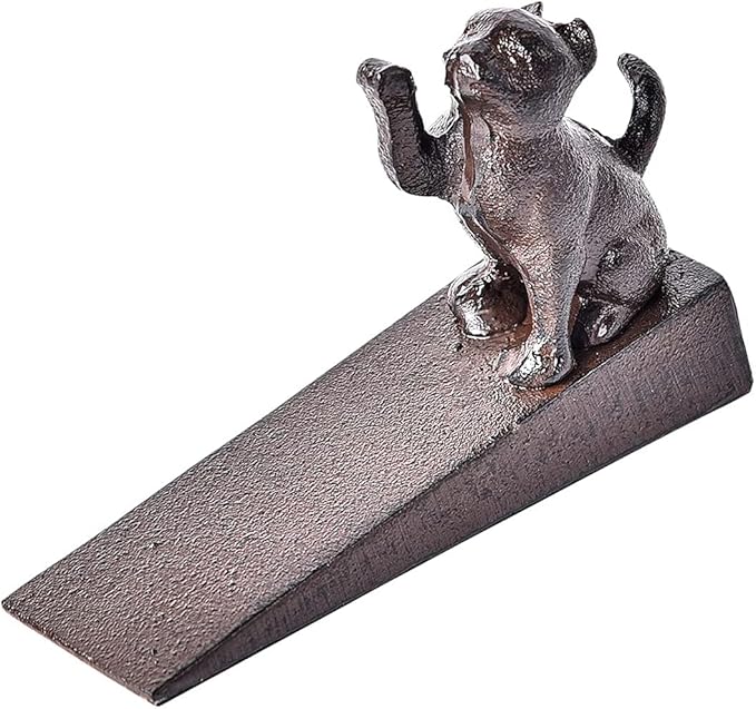 Sungmor Heavy Duty Cast Iron Cat Door Stops | Decorative Cute Animal Statue - Image 3