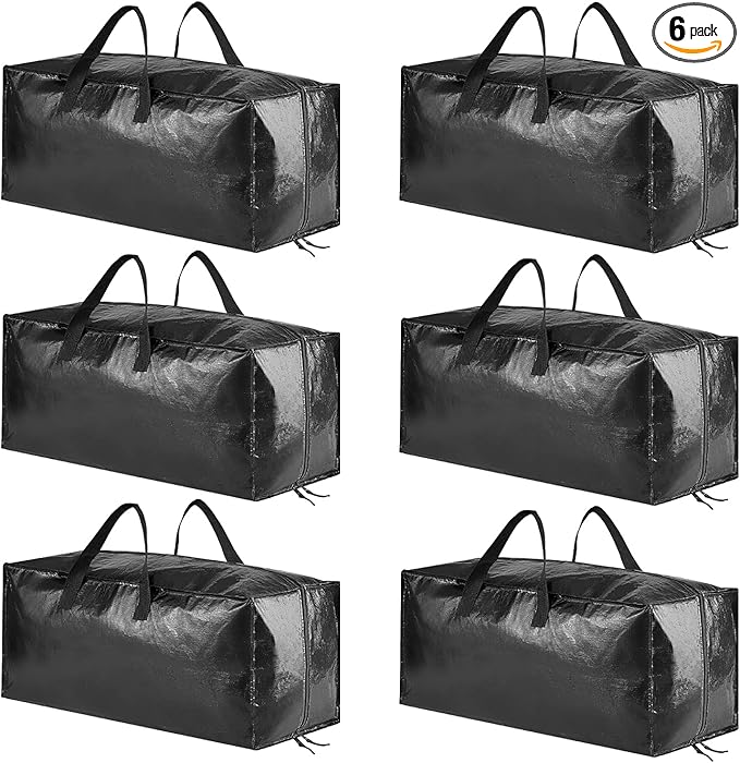 SpaceAid Heavy Duty Moving Bags, Extra Large Storage Totes W/Backpack Straps by SpaceAid