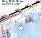 Titanker Shower Curtain Hooks Rings, Rust-Resistant Metal Double Glide Shower - Image 2