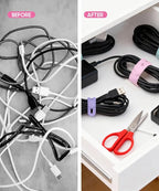 25Pack Silicone Cable Ties, Reusable Cord Organizer - Image 7